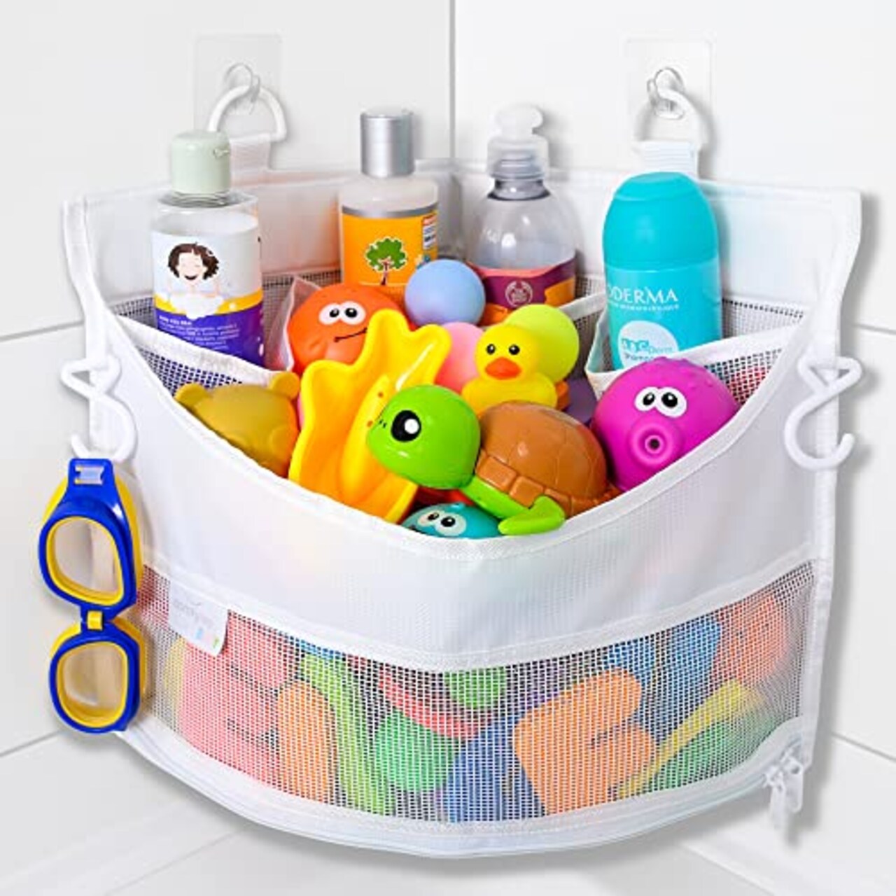 Mesh Bath Toy Holder Organizer The Perfect Corner Bathtub Toy